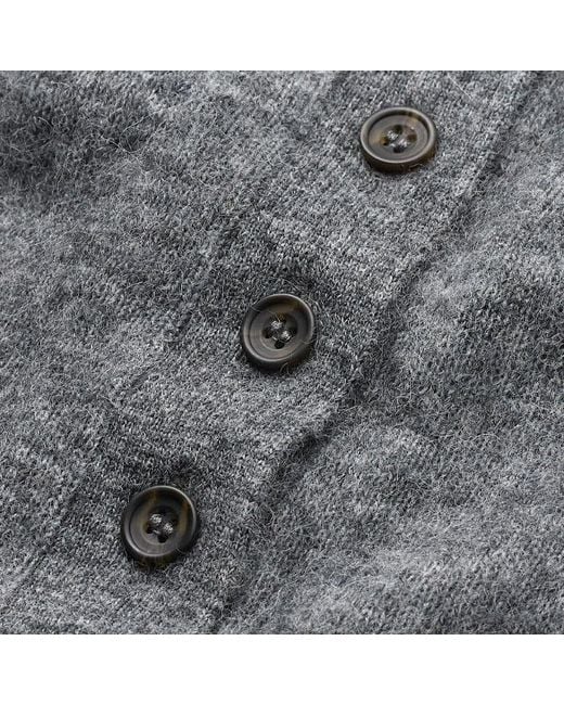 ME+EM Gray Henley Knit Vest Mid Melange