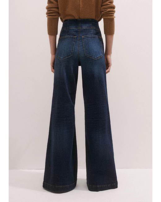 ME+EM Blue Palazzo Travel Jean Dark Wash