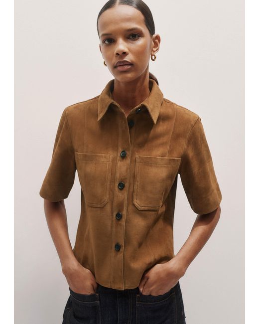 ME+EM Brown Panelled Shirt