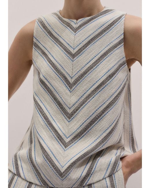 ME+EM Multicolor Textured Stripe Swing Top