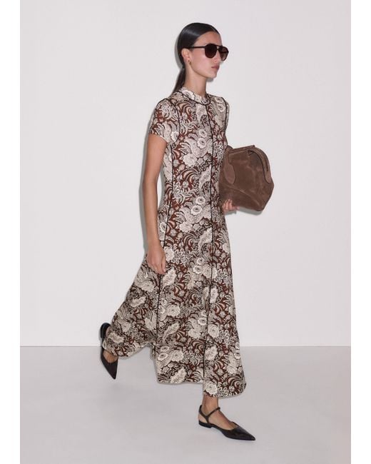 ME+EM Multicolor Elaborate Botanical Print Short Sleeve Maxi Dress