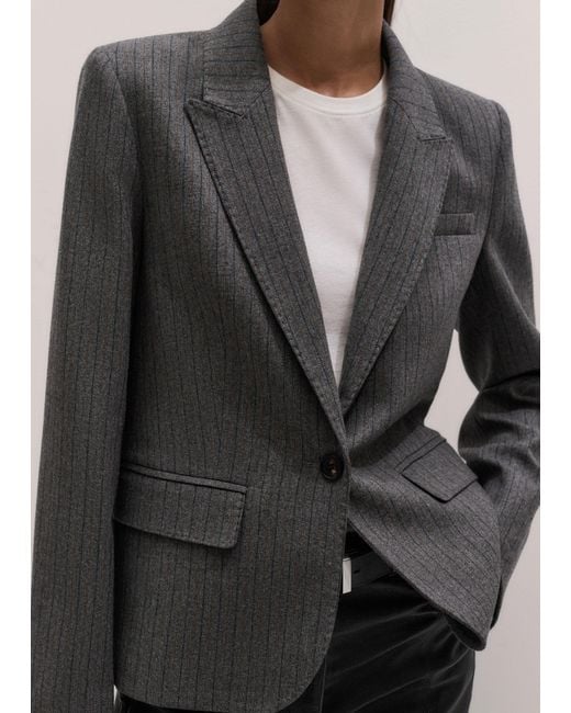 ME+EM Black Short Sharp Shoulder Blazer