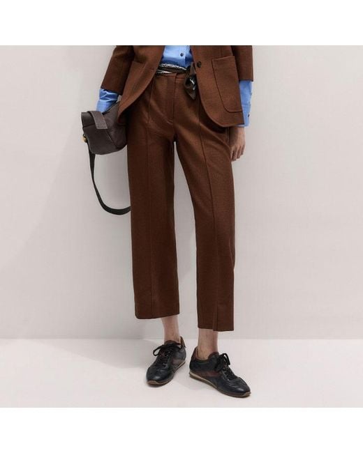 ME+EM Brown Sharp Shoulder Contour Blazer