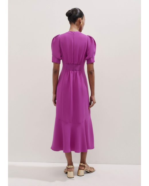 ME+EM Pink Crepe Midi Dress