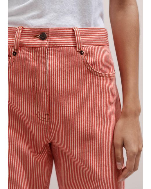 ME+EM Cotton Stripe Engineered-Leg Pant