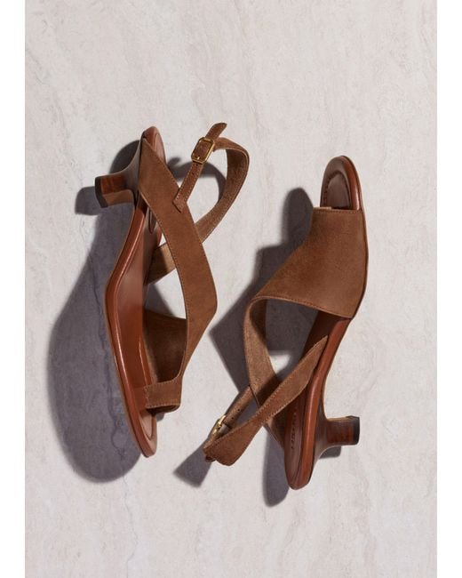 ME+EM Brown Contemporary Asymmetric Toe Loop