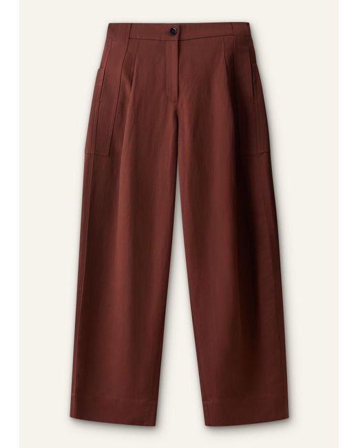ME+EM Purple Exaggerated Tapered Pleat Trouser