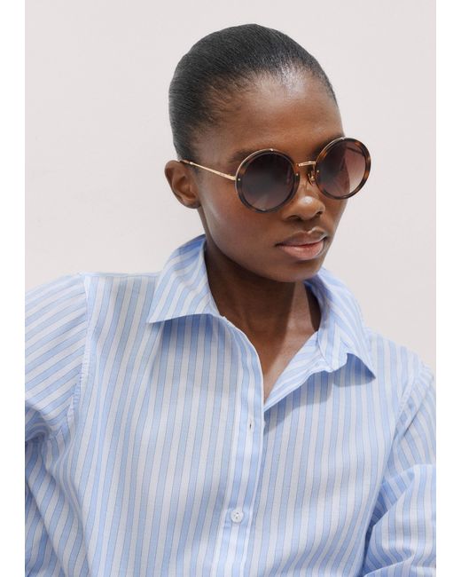 ME+EM Pink Circular Sunglasses Light Tortoiseshell
