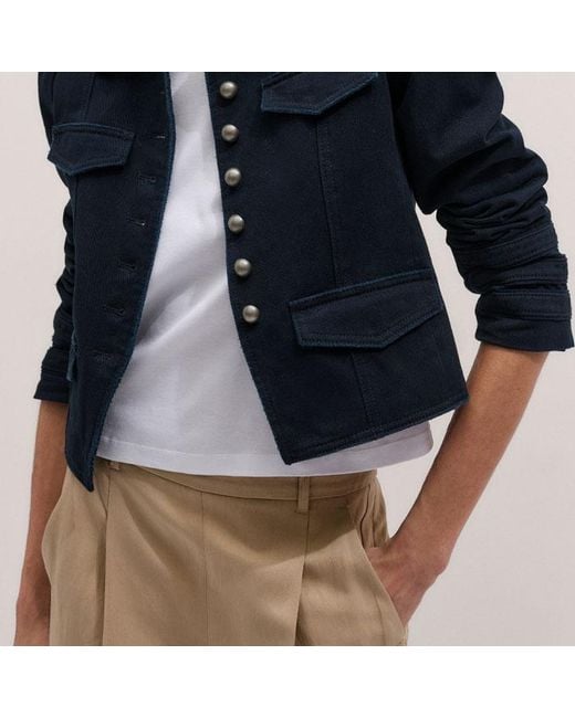 ME+EM Blue Short Military Jacket