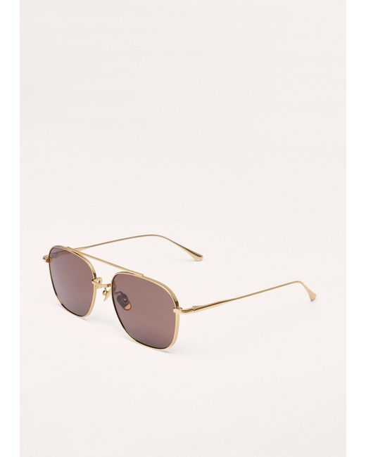 ME+EM Black Metal Aviator Sunglasses Chocolate