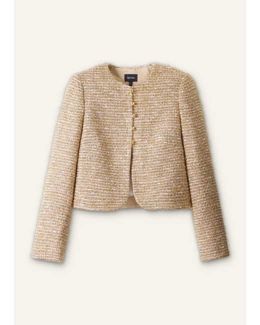 ME+EM Blue Event Ready Crop Jacket