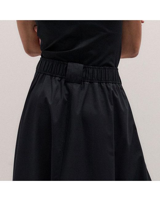 ME+EM Black Cotton A Line Maxi Skirt + Belt