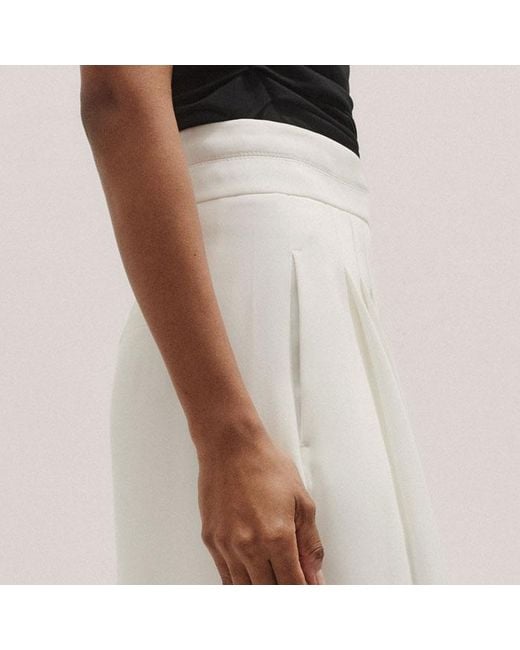 ME+EM White Satin Back Crepe Wide Leg Trouser