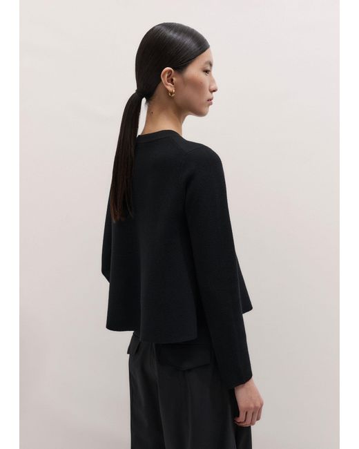 ME+EM Black Wool Stretch Button Through Swing Cardigan