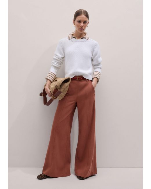 ME+EM White Super Wide Tailored Trouser