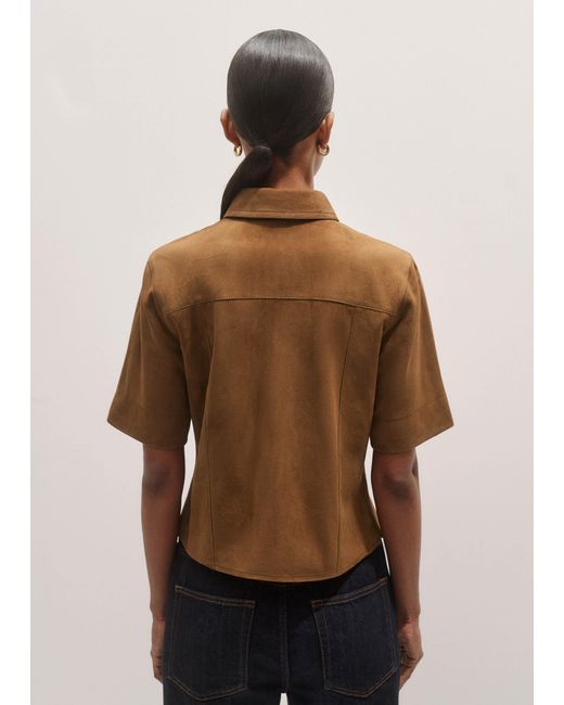 ME+EM Brown Panelled Shirt