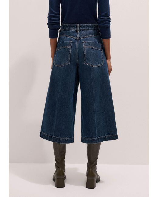 ME+EM Blue Crease Front Denim Culotte