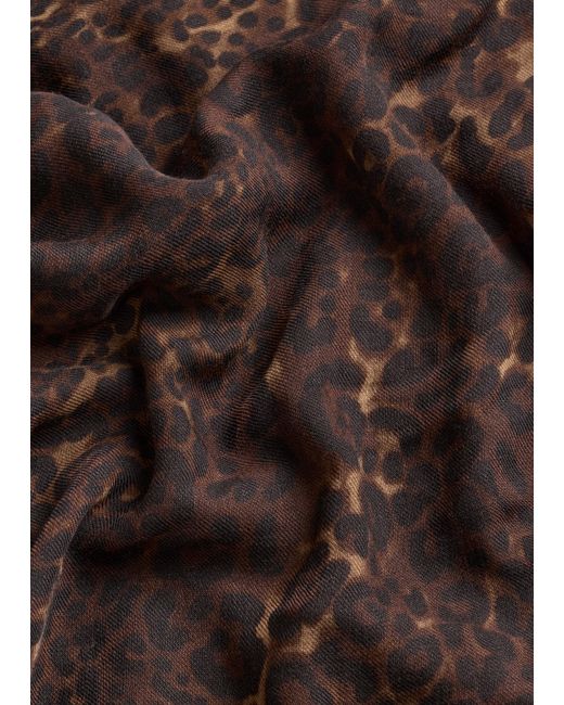 ME+EM Brown Day Leopard Scarf