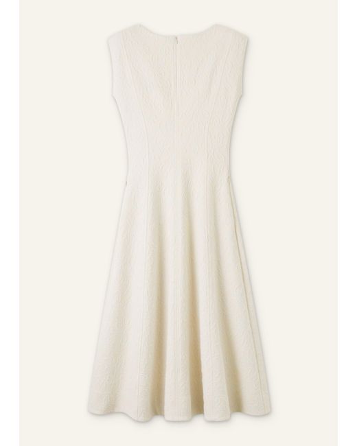ME+EM Natural Floral Jacquard Midi Dress