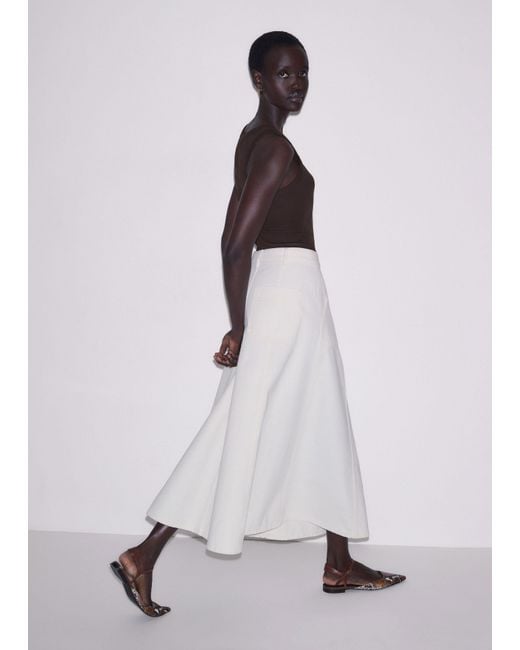 ME+EM White Panelled A-Line Maxi Skirt
