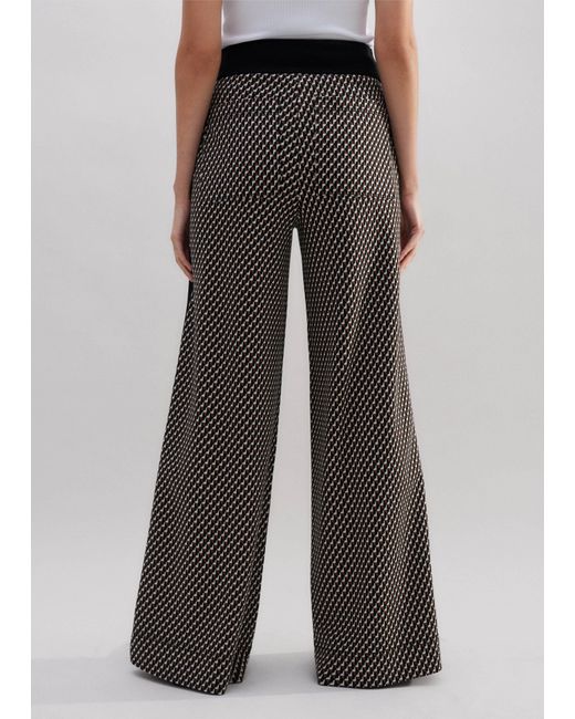 ME+EM Black Travel Tailoring Geo Jacquard Wide-Leg Pant
