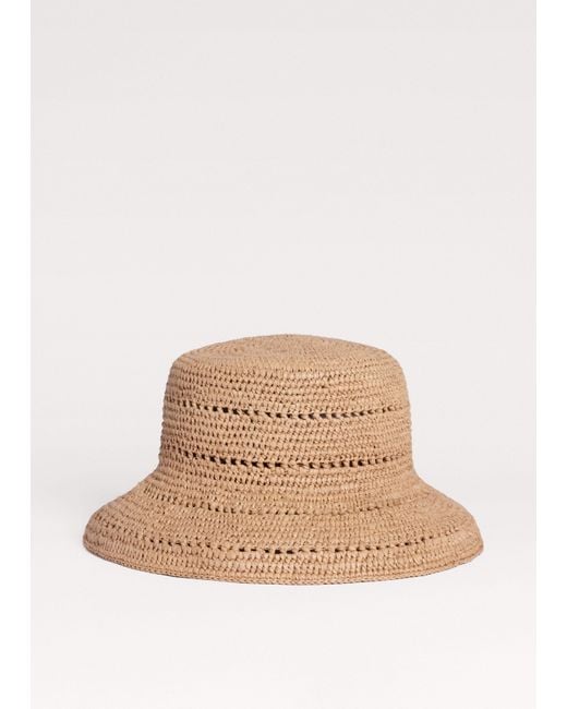 ME+EM Black Raffia Bucket Hat