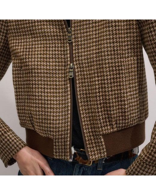 ME+EM Blue Super Soft Houndstooth Bomber