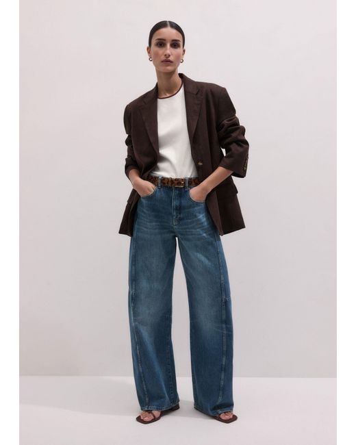 ME+EM Blue Exaggerated Tapered Jean