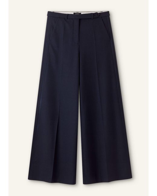 ME+EM Blue Wool-Blend Exaggerated Flare Trouser
