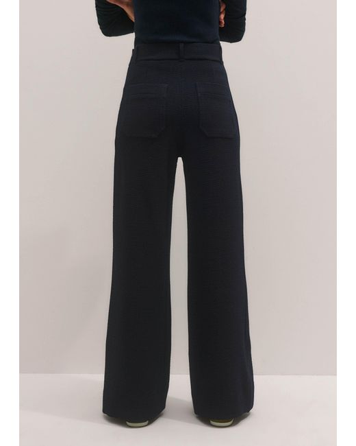 ME+EM Black Textured Patch Pocket Subtle Flare Trouser