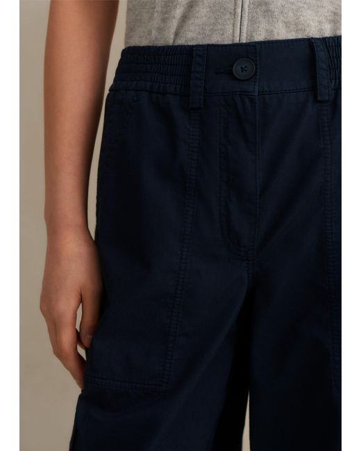 ME+EM Blue Relaxed Low-rise Cargo Trouser