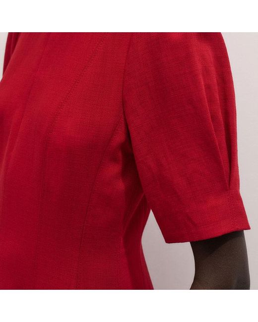 ME+EM Red Panelled Fit And Flare Maxi Dress Ruby