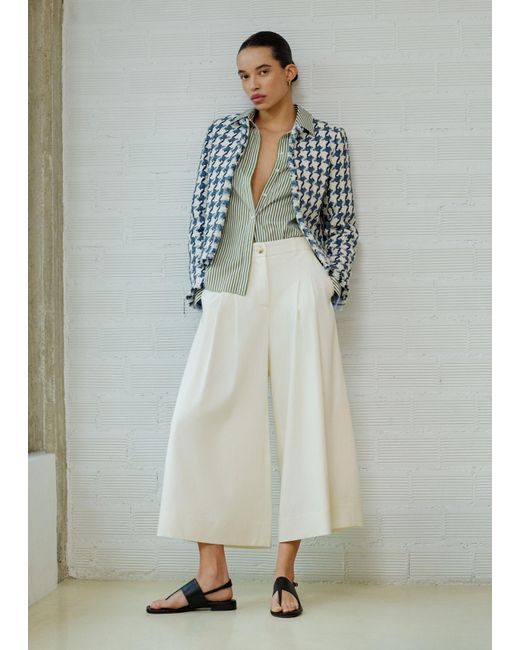 ME+EM Blue Statement Houndstooth Short Jacket-Soft