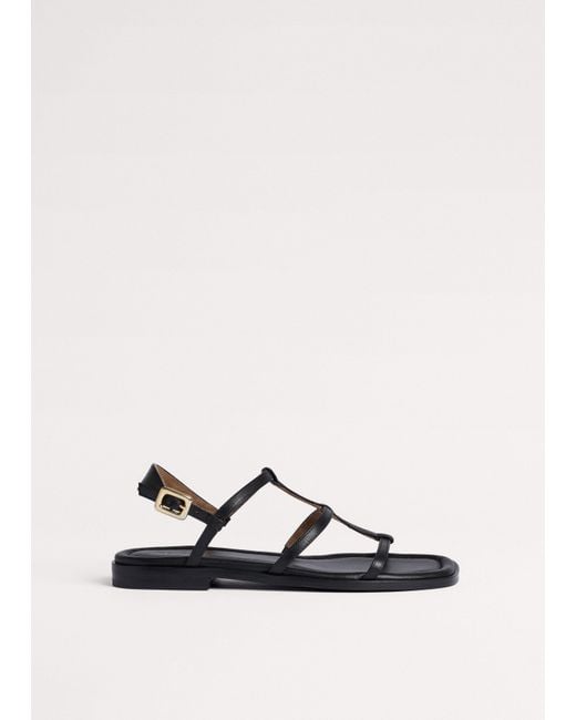 ME+EM Black Caged Flat Sandal