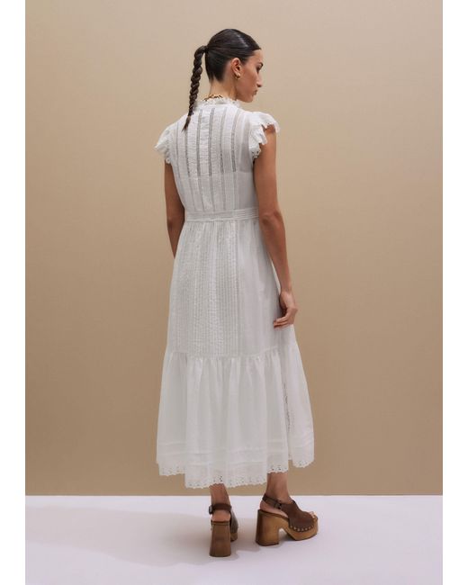 ME+EM Multicolor Cotton Voile Trim Detail Maxi Dress + Slip