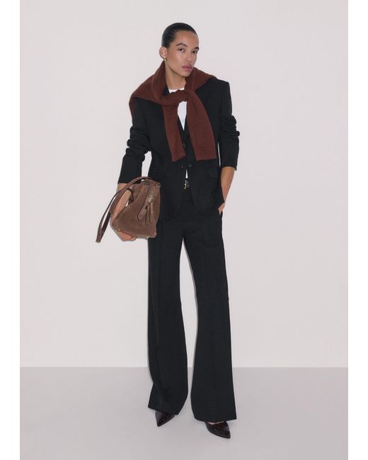 ME+EM Black Contour Sharp Shoulder Blazer