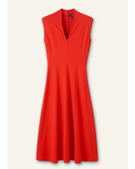 ME+EM Red Travel Tailoring Seam Detail Midi Dress