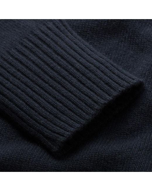 ME+EM Blue Cashmere Curved Hem Raglan Jumper + Snood