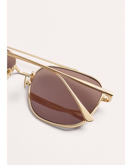 ME+EM Black Metal Aviator Sunglasses Chocolate