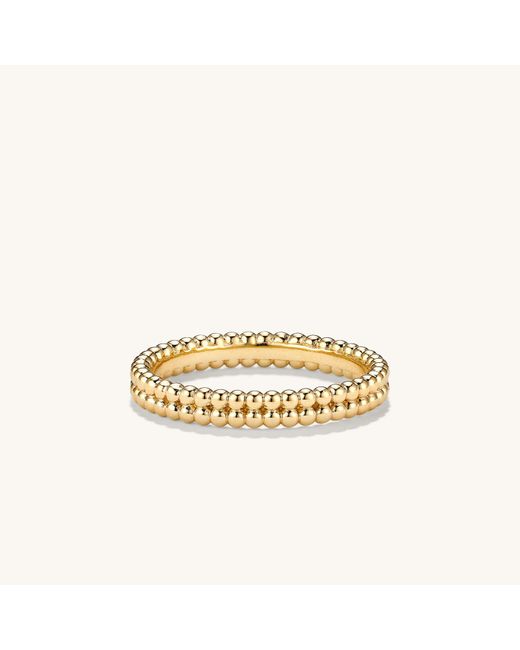 MEJURI Duo Beaded Stacker Ring in Metallic Lyst