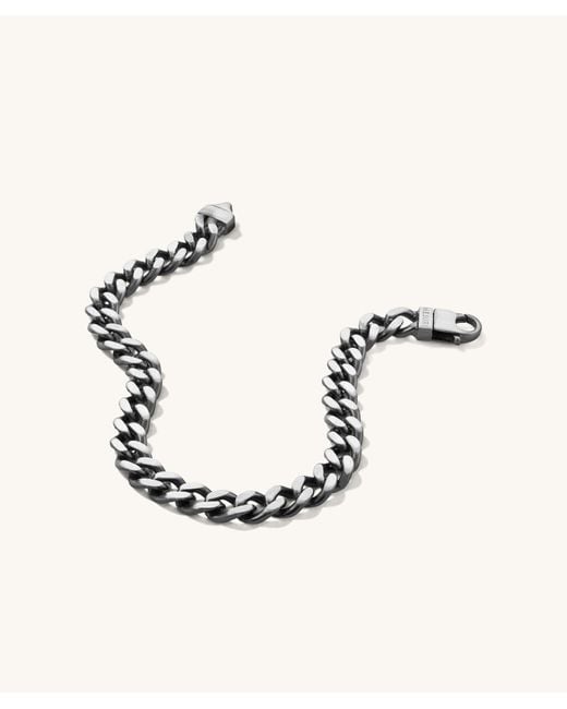 MEJURI Metallic 5mm Curb Chain Bracelet Oxidized