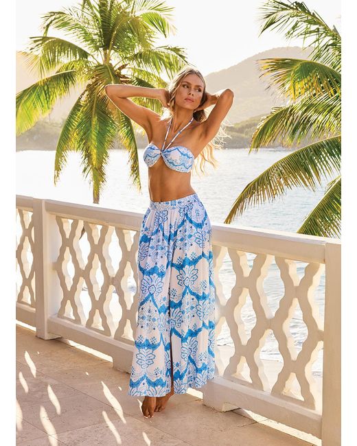 Melissa Odabash Blue Shiloh Florian Skirt