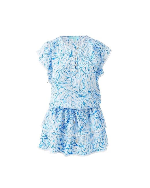 Melissa Odabash Blue Lenni Pineapples Dress
