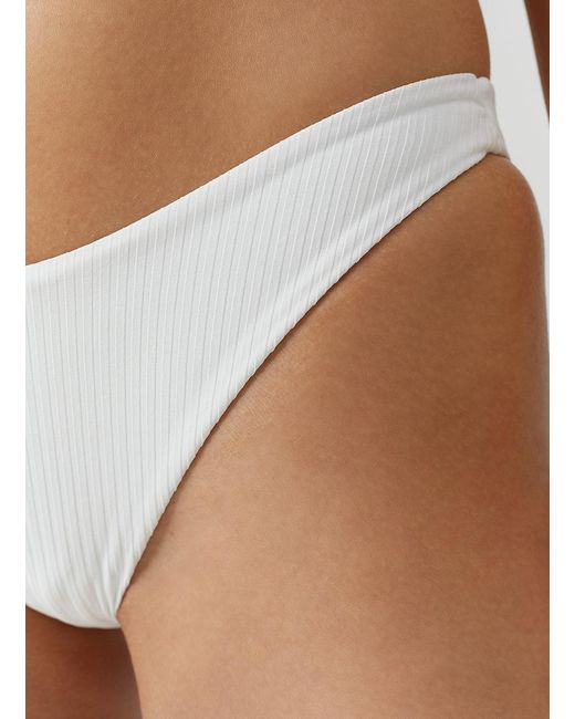 Melissa Odabash White Noto Cream Ribbed Bikini Bottom