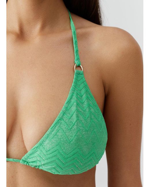 Melissa Odabash Green Key West Zigzag Bikini Top