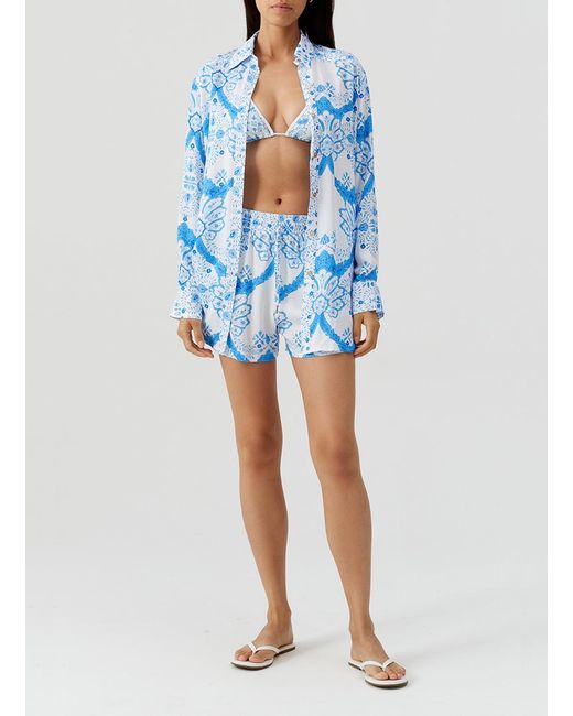 Melissa Odabash Blue Annie Florian Shorts