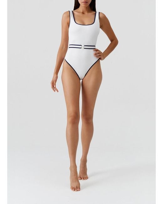 Odabash UK White Rio Ridges Swimsuit