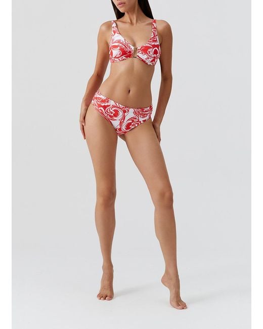 Odabash UK Red Bel Air Floral Bikini Top