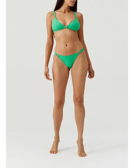 Melissa Odabash Green Montenegro Ribbed Bikini Top