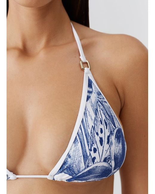 Odabash UK Blue Malta Paloma Bikini Top